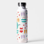 Farbenfrohe Strandurlaub Muster Personalisiert Trinkflasche (Links)