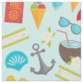 Farbenfrohe Strandurlaubsmuster Stoff (Nahaufnahme)