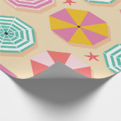 Farbenfrohe Strandverkleidung Geschenkpapier (Ecke)