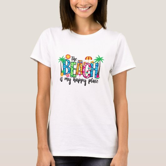Farbenfrohe Strandvibes T-Shirt (Vorderseite)