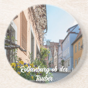 Farbenfrohe Straße in Rothenburg ob der Tauber Getränkeuntersetzer