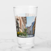 Farbenfrohe Straße in Rothenburg ob der Tauber Glas (Rückseite)