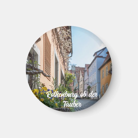 Farbenfrohe Straße in Rothenburg ob der Tauber Magnet (Vorne)