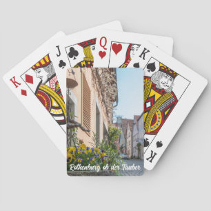 Farbenfrohe Straße in Rothenburg ob der Tauber Spielkarten