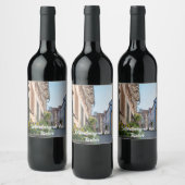 Farbenfrohe Straße in Rothenburg ob der Tauber Weinetikett (Flaschen)