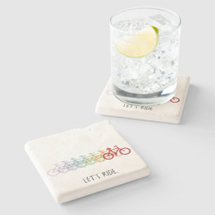 Farbenfrohe Straßenbikes Steinuntersetzer