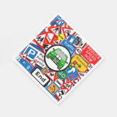 Farbenfrohe Straßenschilder Collage Birthday Party Serviette (Ecke)