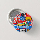 Farbenfrohe Straßenschilder für den Namen der Kind Button (Vorne & Hinten)