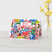 Farbenfrohe Straßensignatur Kids's Geburtstag Karte (Gelbe Blume)