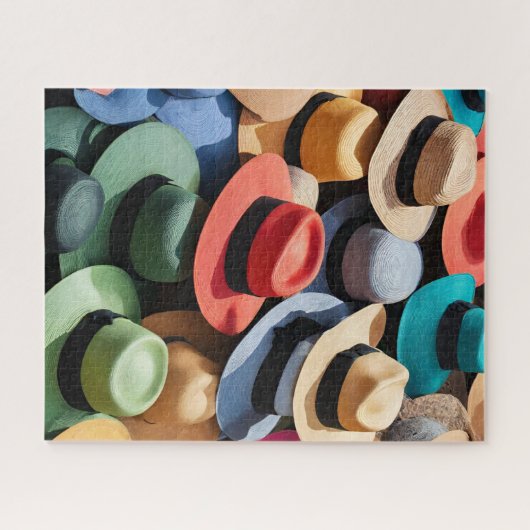 Farbenfrohe Straw Hats Jigsaw Puzzle (Horizontal)