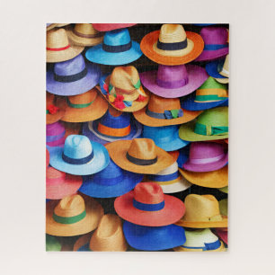 Farbenfrohe Straw Hats Jigsaw Puzzle