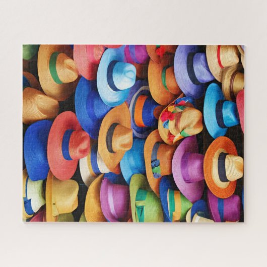 Farbenfrohe Straw Hats Jigsaw Puzzle (Horizontal)