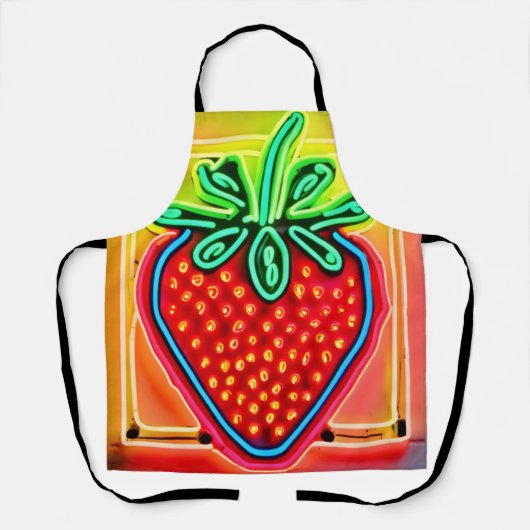 Farbenfrohe Strawberry Neon Glow Schürze (Vorderseite)