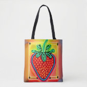 Farbenfrohe Strawberry Neon Glow Tasche (Vorderseite)