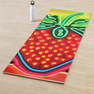 Farbenfrohe Strawberry Neon Glow Yogamatte