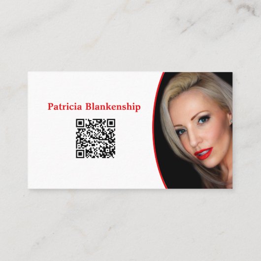 Farbenfrohe Streamer QR Code Foto Beruflich Visitenkarte (Rückseite)