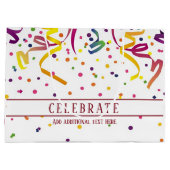 Farbenfrohe Streamer und Confetti-Geschenktasche Große Geschenktüte (Rückseite)