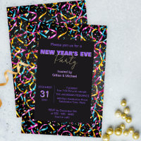 Farbenfrohe Streamer und Confetti Neujahrsfest-Par