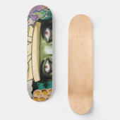 Farbenfrohe Street Art Eyes Skateboard (Vorderseite)