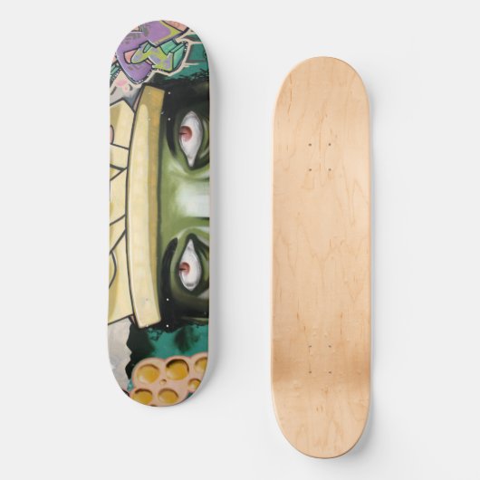 Farbenfrohe Street Art Eyes Skateboard (Vorderseite)