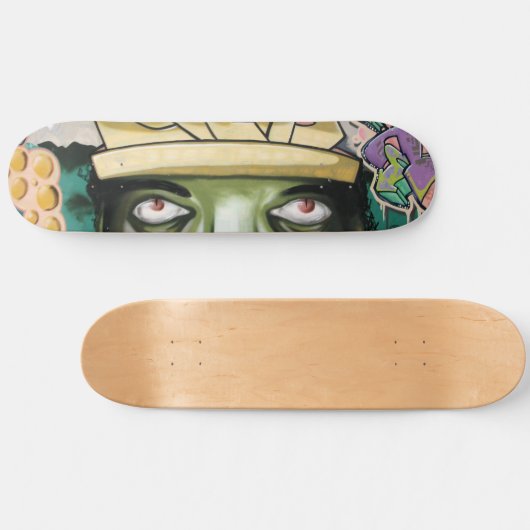Farbenfrohe Street Art Eyes Skateboard (Horizontal)