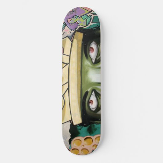 Farbenfrohe Street Art Eyes Skateboard (Vorderseite)