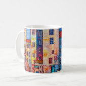 Farbenfrohe Street Panorama Impressionistische Kun Kaffeetasse (Vorderseite Links)