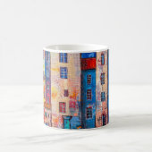 Farbenfrohe Street Panorama Impressionistische Kun Kaffeetasse (Mittel)