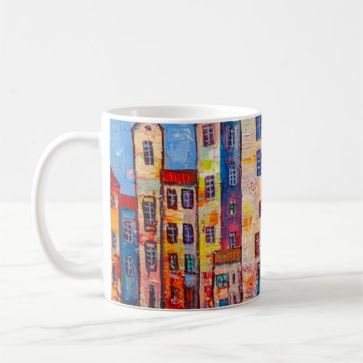 Farbenfrohe Street Panorama Impressionistische Kun Kaffeetasse (Links)