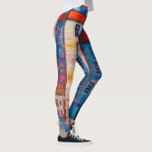 Farbenfrohe Street Panorama Impressionistische Kun Leggings (Rechts)