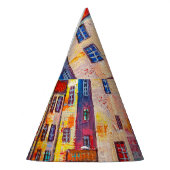 Farbenfrohe Street Panorama Impressionistische Kun Partyhütchen (Links)