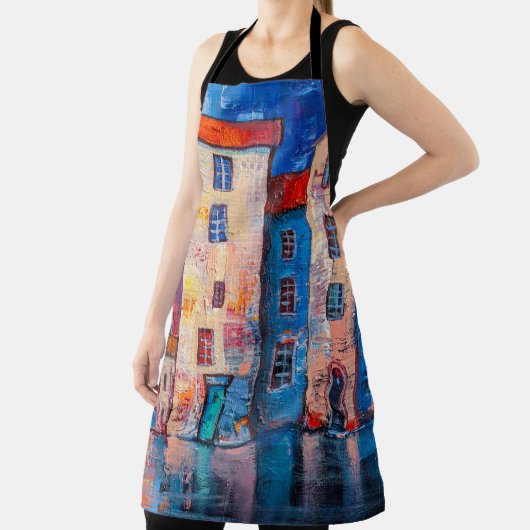 Farbenfrohe Street Panorama Impressionistische Kun Schürze (InSitu)