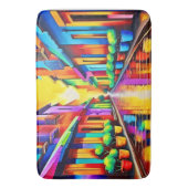 Farbenfrohe Street Scene Art Badematte (Vorderseite Vertikal)