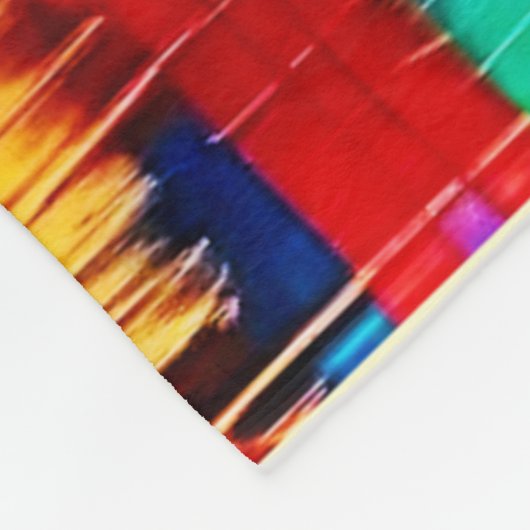 Farbenfrohe Street Scene Art Fleecedecke (Ecke)