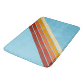 Farbenfrohe Streifen 70er 80er Retro Racing Streif Badematte (Schrägansicht)