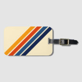 Farbenfrohe Streifen 70er 80er Retro Racing Streif Gepäckanhänger (Vorderseite (Horizontal))