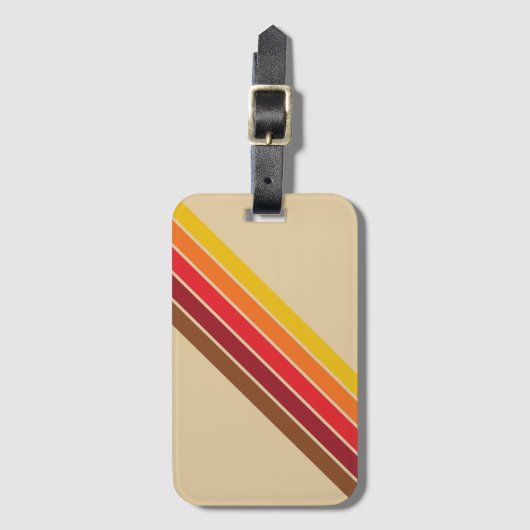 Farbenfrohe Streifen 70er 80er Retro Racing Streif Gepäckanhänger (Vorderseite Vertikal)