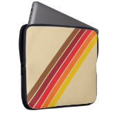 Farbenfrohe Streifen 70er 80er Retro Racing Streif Laptopschutzhülle (Vorne Rechts)
