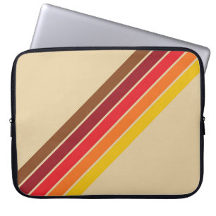 Farbenfrohe Streifen 70er 80er Retro Racing Streif Laptopschutzhülle