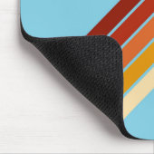 Farbenfrohe Streifen 70er 80er Retro Racing Streif Mousepad (Ecke)