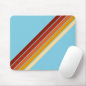 Farbenfrohe Streifen 70er 80er Retro Racing Streif Mousepad (Mit Mouse)