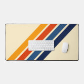 Farbenfrohe Streifen 70er 80er Retro Racing Streif Schreibtischunterlage (Tastatur & Maus)