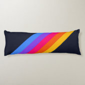 Farbenfrohe Streifen 70er 80er Retro Racing Streif Seitenschläferkissen (Rückseite)