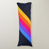 Farbenfrohe Streifen 70er 80er Retro Racing Streif Seitenschläferkissen (Vorderseite Vertikal)