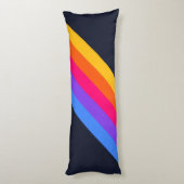 Farbenfrohe Streifen 70er 80er Retro Racing Streif Seitenschläferkissen (Rückseite (Vertikal))