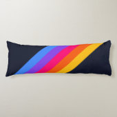 Farbenfrohe Streifen 70er 80er Retro Racing Streif Seitenschläferkissen (Vorderseite)