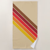 Farbenfrohe Streifen 70er 80er Retro Racing Streif Strandtuch (Vorderseite)