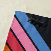 Farbenfrohe Streifen 70er 80er Retro Racing Streif Strandtuch (Beispiel)