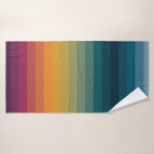 Farbenfrohe Streifen 70er 80er Retro Regenbogenstr Badehandtuch (Badehandtuch)