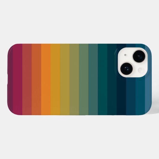 Farbenfrohe Streifen 70er 80er Retro Regenbogenstr Case-Mate iPhone Hülle (Rückseite (Horizontal))